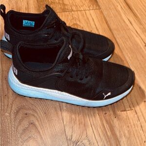 Puma Black Sneakers with Light Blue Soles